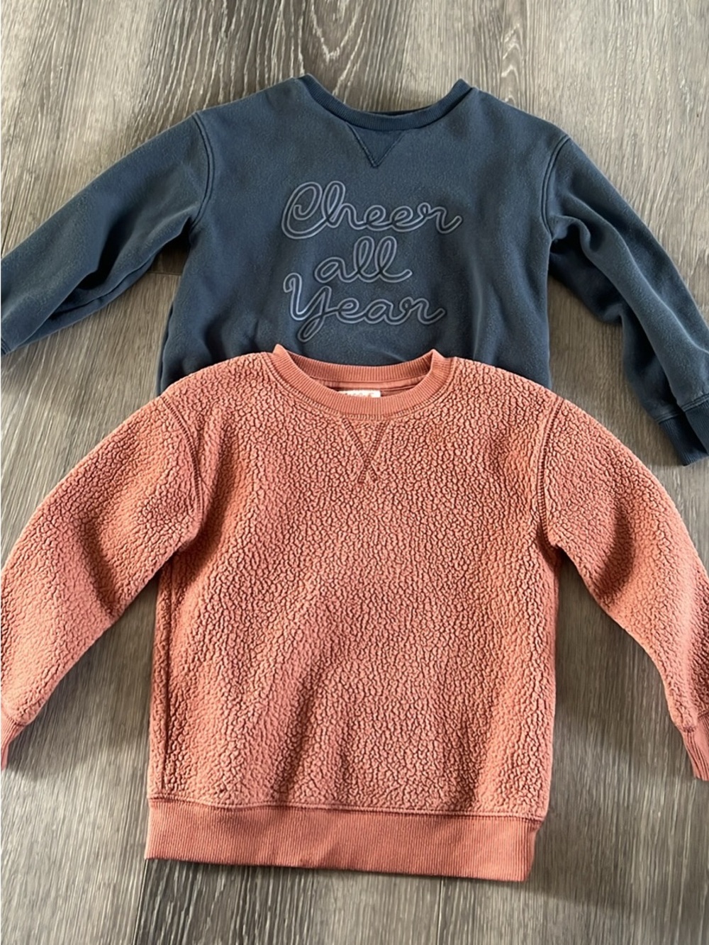 Girls' Sherpa Pullover & Fleece Sweatshirt Set - Dusty Rose & Navy size 4and 5